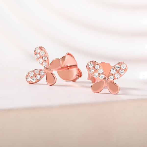 Bow Tie Stud CZ Earrings