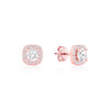 Halo CZ Stud Earrings