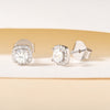 Halo CZ Stud Earrings
