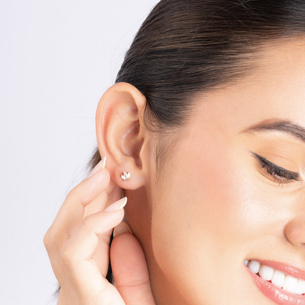 Triple Marquise Crown Stud Earrings