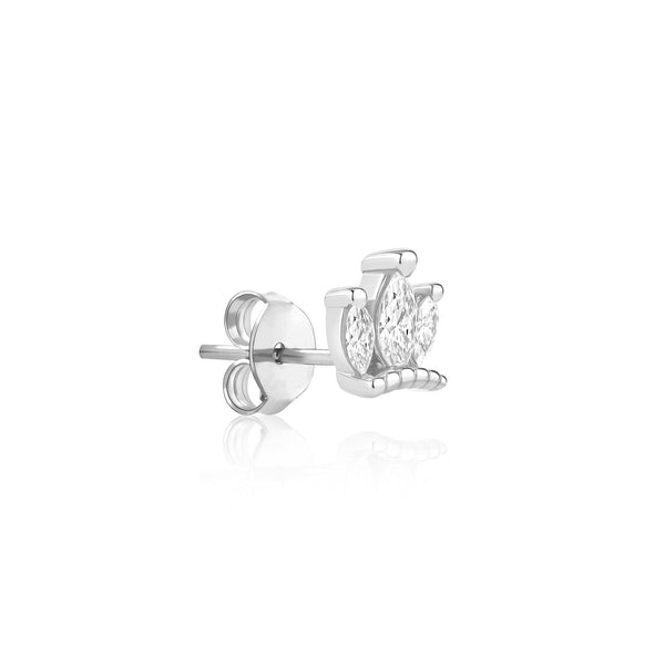 Triple Marquise Crown Stud Earrings