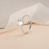 Claw-Set Solitaire Silver Ring