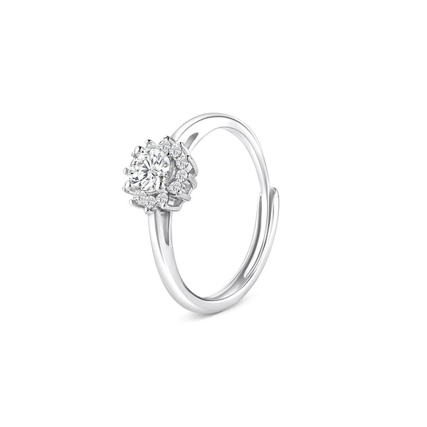Floral Halo CZ Ring
