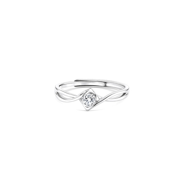 Solitaire Embrace Silver Ring