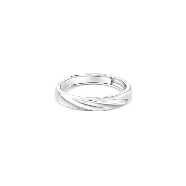 Twist Band Plain Silver Ring