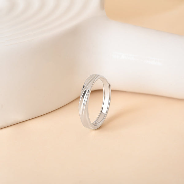 Twist Band Plain Silver Ring