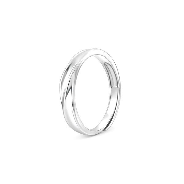 Twist Band Plain Silver Ring