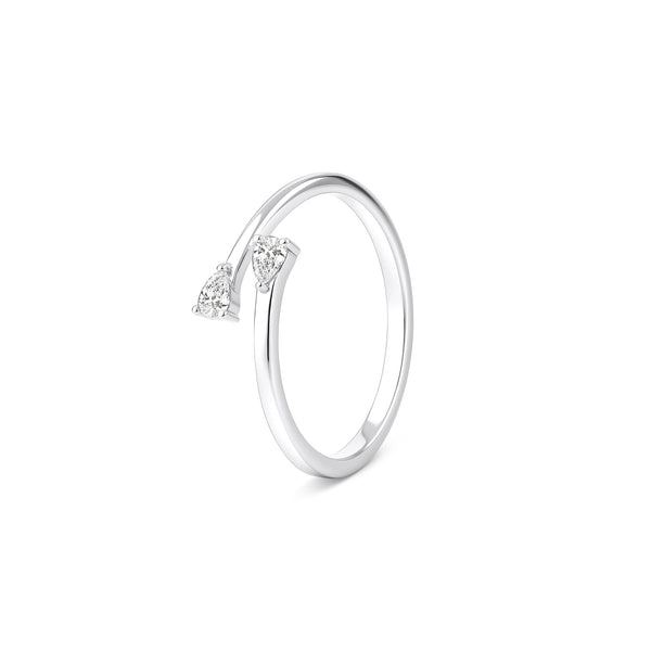 Teardrop Stone Silver Ring