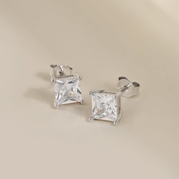 Square-Cut CZ Studs