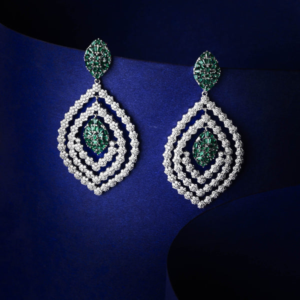 Layered CZ Motif Earrings