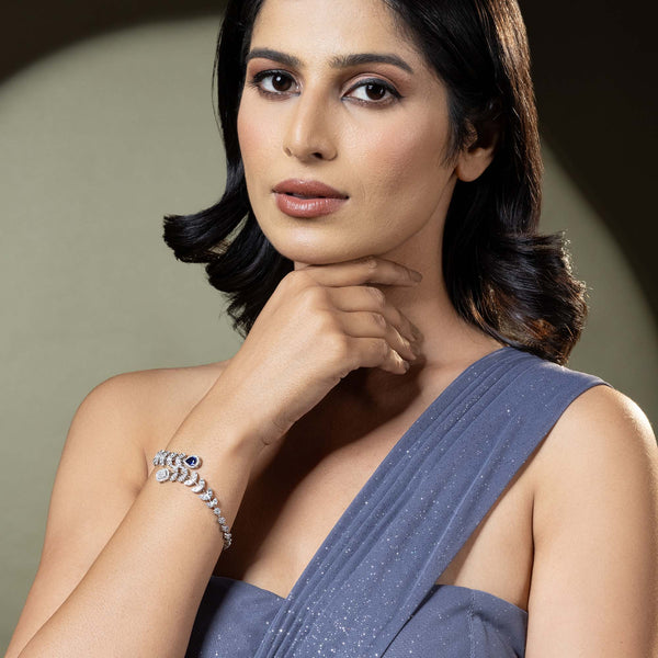 Leaf Motif Silver Bracelet