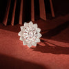 Floral Zircon Studded Silver Ring