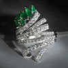 Emerald Cluster Silver Ring