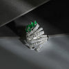 Emerald Cluster Silver Ring