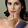 Radiant Halo Stone Silver Ring