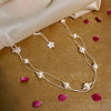 Layered Beaded Silver Necklace