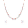 Classic Tennis Silver Necklace Set