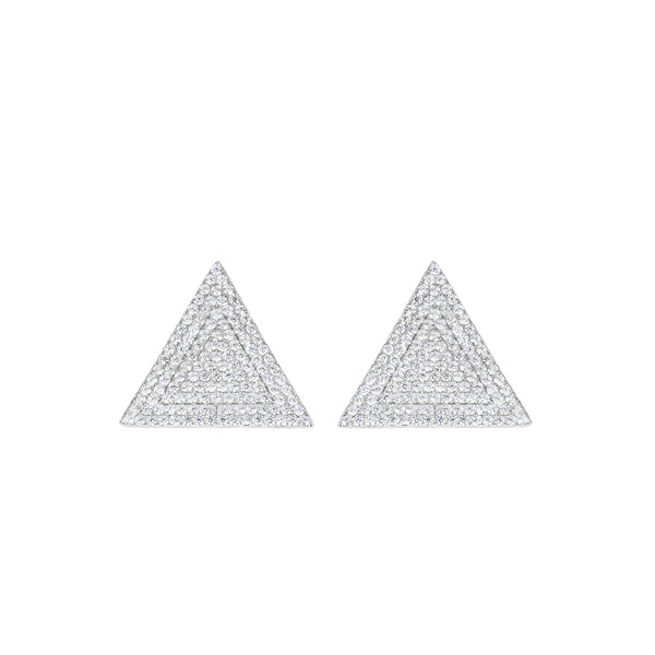 Geometric Glamour CZ Triangle Studs