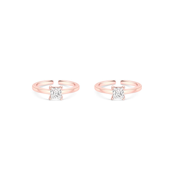 Square CZ Toe Ring