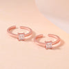 Square CZ Toe Ring