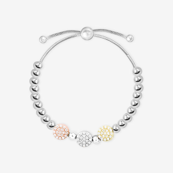 Beaded Multicolour CZ Silver Bracelet