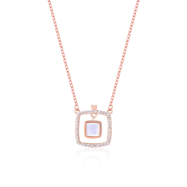 Square frame pendant necklace