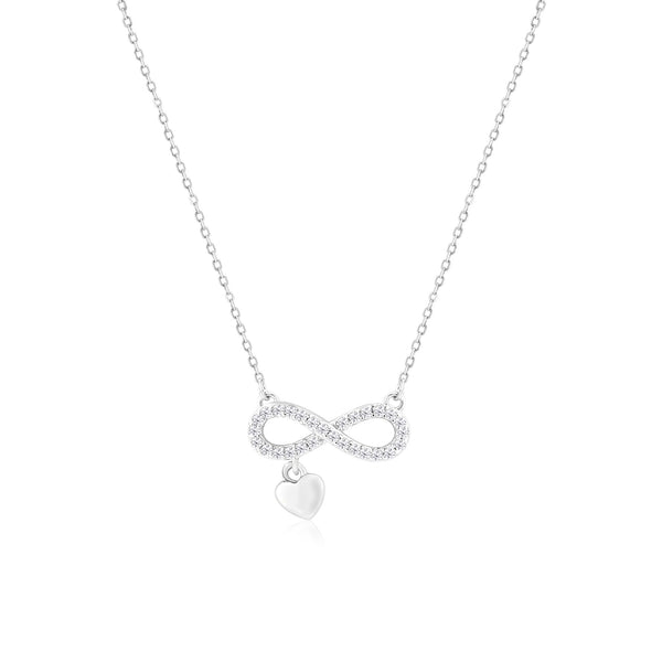Infinity & Heart CZ Necklace