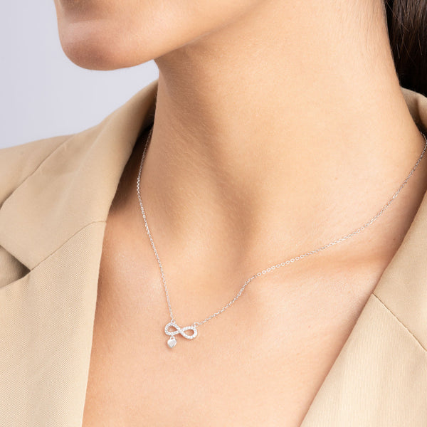 Infinity & Heart CZ Necklace