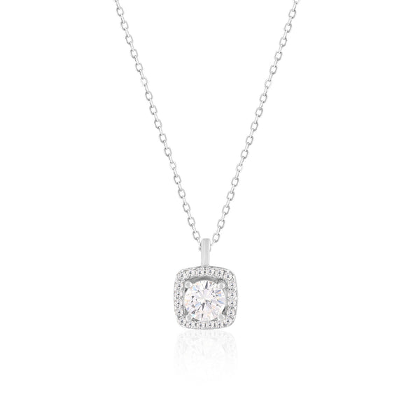 Halo-Set CZ Pendant Chain