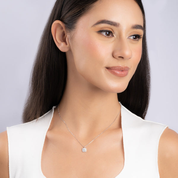 Halo-Set CZ Pendant Chain