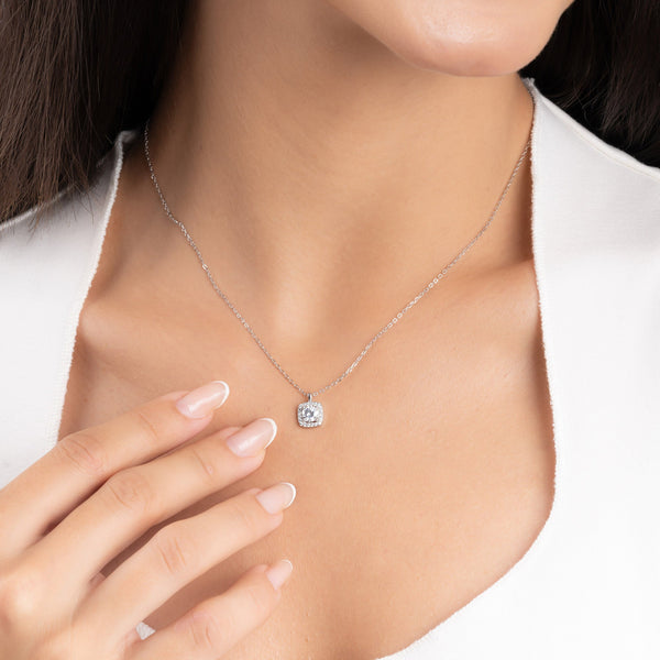 Halo-Set CZ Pendant Chain