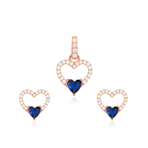 Heart CZ Pendant Set