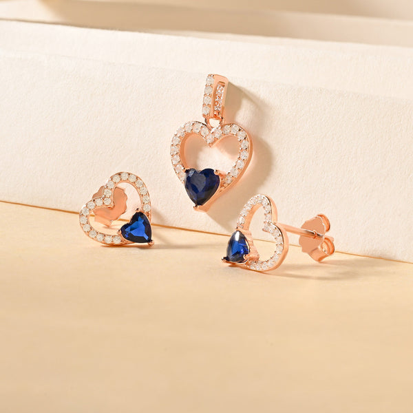 Heart CZ Pendant Set