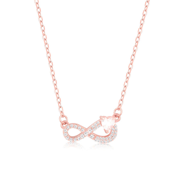 Infinity Pendant Necklace with CZ Stones