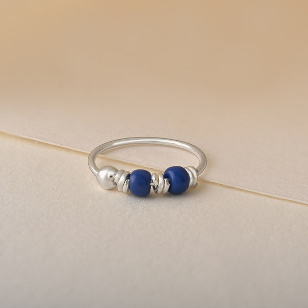 Small Blue Bead Nose Ring