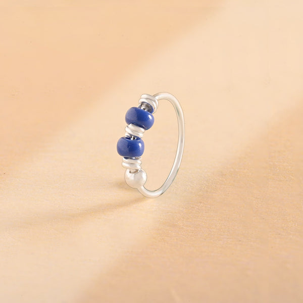 Small Blue Bead Nose Ring