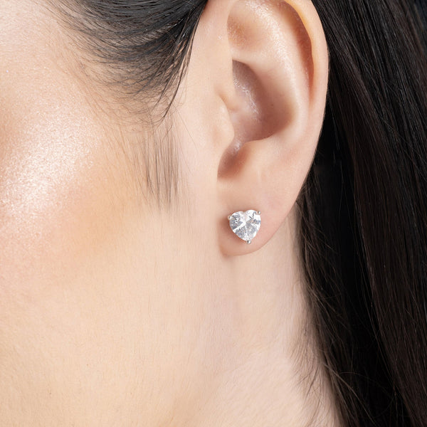 Embraced Heart Silver Studs