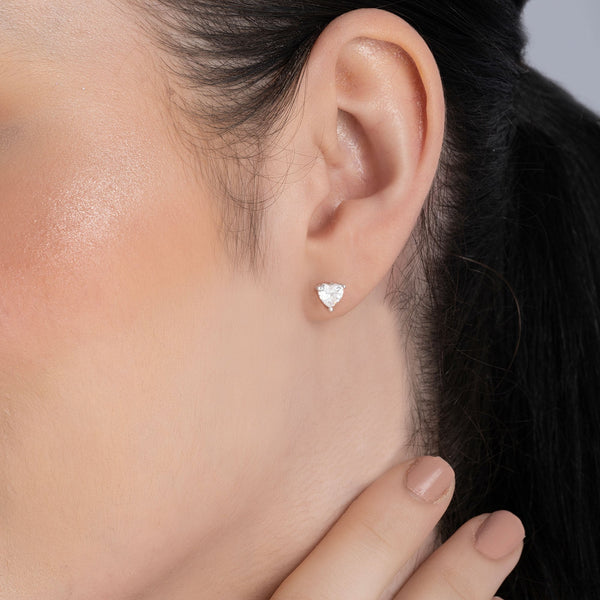 Embraced Heart Silver Studs