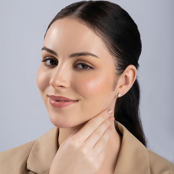 Embraced Heart Silver Studs