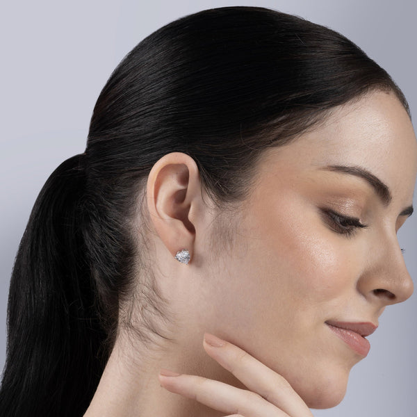 Embraced Heart Silver Studs