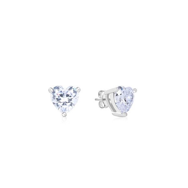 Embraced Heart Silver Studs