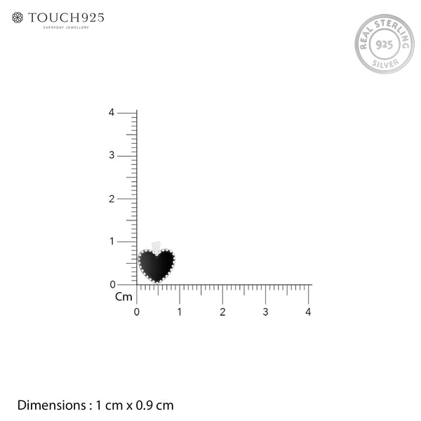 Beaded Edge Heart Stud Earrings