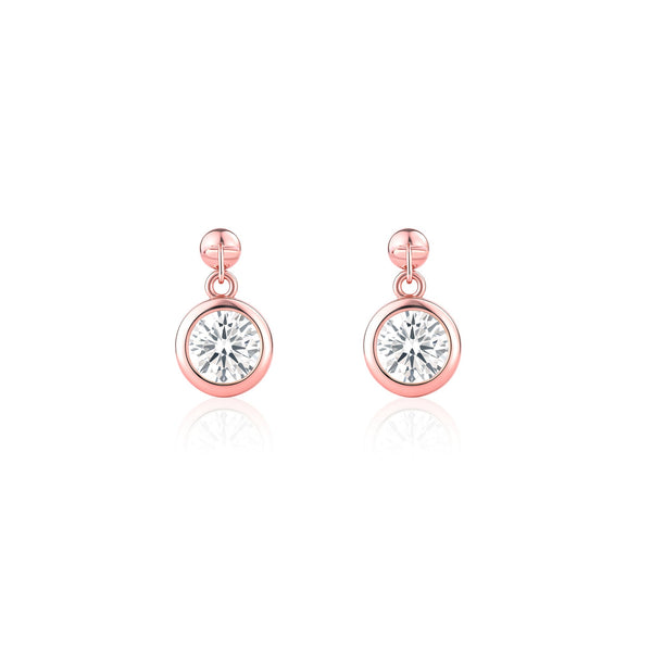 Solitaire Drop Stud Earrings