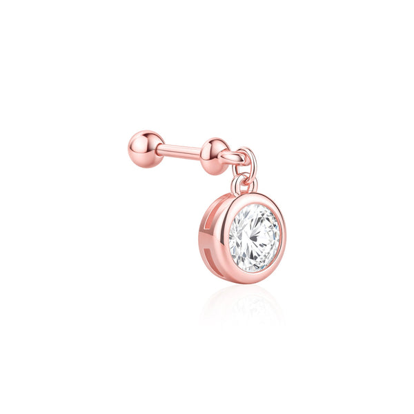 Solitaire Drop Stud Earrings