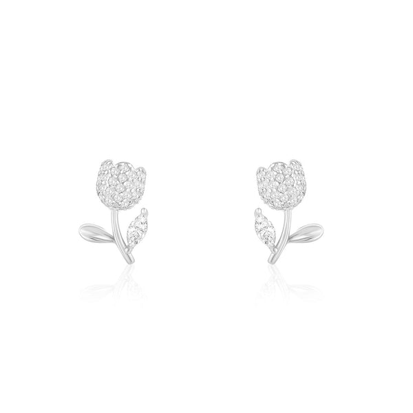 Floral Studs CZ Earrings