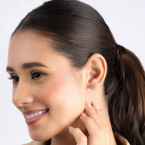 CZ Circle Stud Earrings