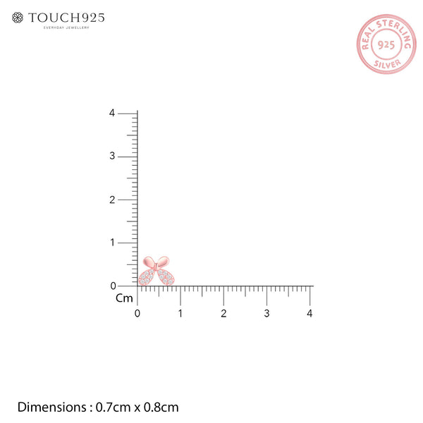 Bow Tie Stud CZ Earrings