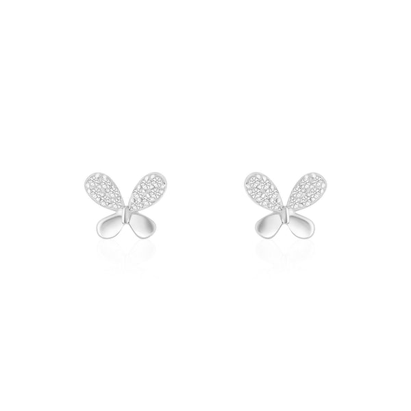 Bow Tie Stud CZ Earrings