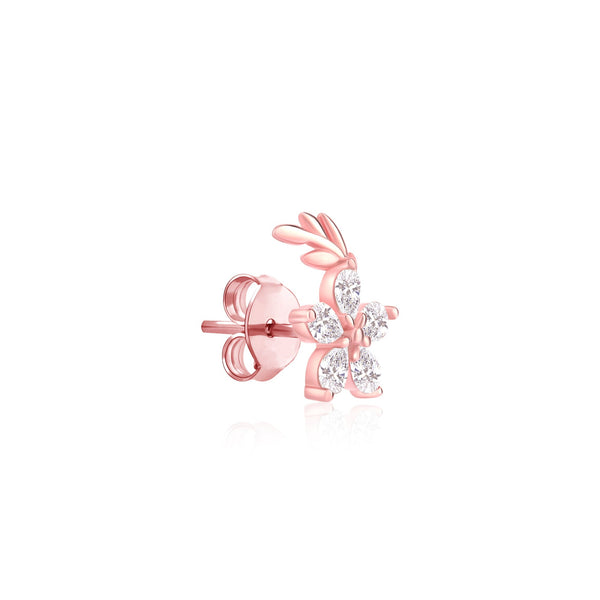 Floral CZ Stud Earrings