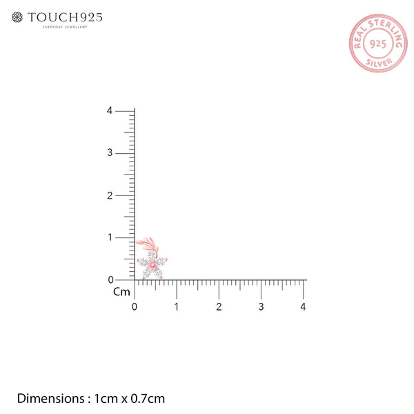 Floral CZ Stud Earrings